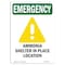 Signmission OSHA EMERGENCY, 7" Height, Decal, Portrait, OS-EM-D-57-V-10439 OS-EM-D-57-V-10439 - alternate 1